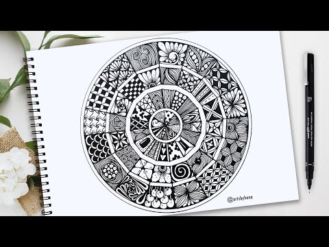 Видео: Узоры в стиле зентангл для начинающих 🌼 Узоры в стиле дудл🌿🌼 Искусство зентангл 🌿🌼 Искусство дудл