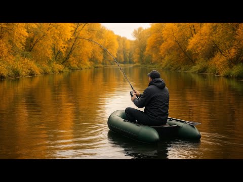 Видео: Золотая осень на реке | Рыбалка с лодки на щуку в октябре.