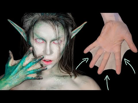 Видео: ПЕРЕПОНКИ на пальцах | Пластический грим для фото