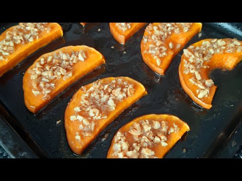 Видео: ТЫКВА в духовке С грецким ОРЕХОМ и сахаром.