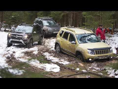Видео: Дастеры ломают лёд вдоль Черной речки