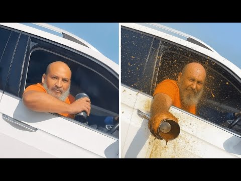 Видео: Злой водитель получает мгновенную карму