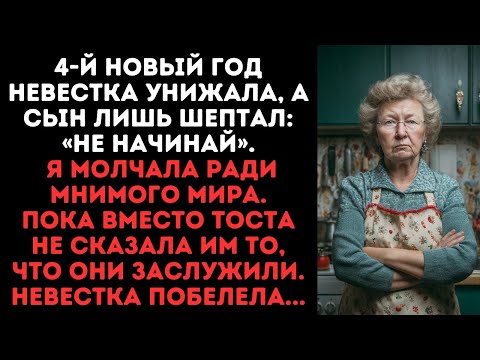 Видео: 4-й Новый год невестка унижала, а сын лишь шептал: «Не начинай». Я молчала ради мнимого мира.