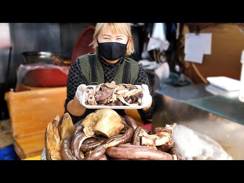 Видео: Всего за 2 доллара корейская колбаса (пломбир) / свиной кишечник | Корейская уличная еда