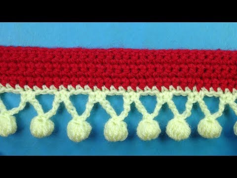 Видео: Crochet border Волшебные шарики   Кайма крючком  урок вязания 382