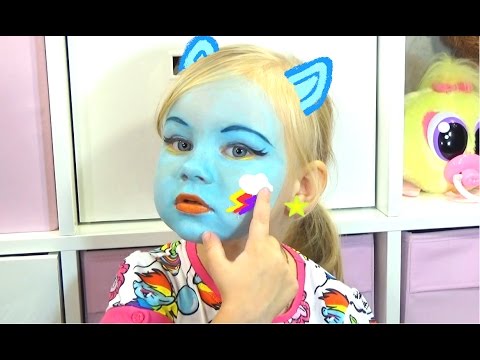 Видео: Алиса РЕЙНБОУ ДЭШ макияж аквагрим и играем RAINBOW DASH face painting for kids entertainment