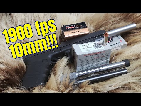 Видео: Скорости 10-мм Glock 40 3 с длинным стволом