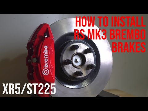 Видео: Пошаговая установка тормозов Brembo 4 Pot от OEM Denied Performance на Focus ST225 / XR5 Turbo