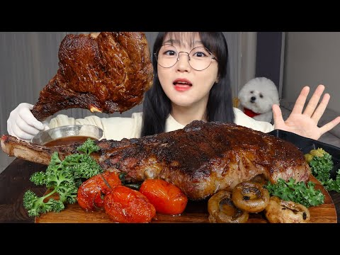 Видео: СТЕЙК ТОМАГАВК НА ГРИЛЕ🍖MUKBANG ASMR