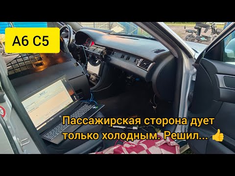 Видео: А6 С5. Климот-контроль... Правая сторона дует только холодным. Причина и решение. 