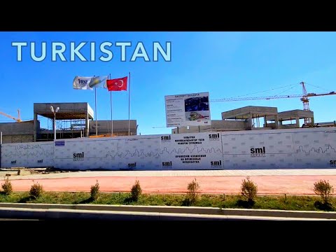 Видео: Туркестан. Стройка перед Мавзолеем Х.А.Яссави 18.06.2020 - 1 Minute Story NS