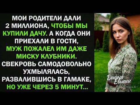 Видео: Мой родители дали 2 млн на покупку дачи, а муж пожалел им миску клубники. Но уже через 5 минут...