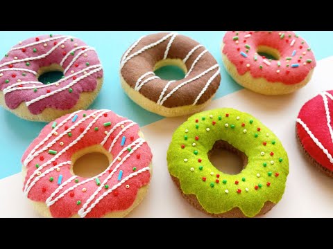 Видео: Пончики Фетр - ручная работа ｜ Make Felt Donuts / Doughnuts DIY