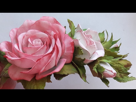 Видео: МК! Как сделать заколку из фоамирана! Простой способ! Hairpin rose from foamirana! An easy way!