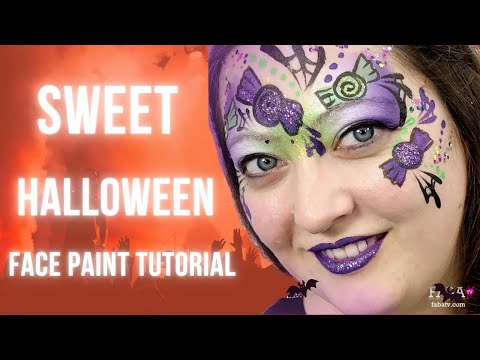 Видео: Милый дизайн грим для лица на Хэллоуин — урок для начинающих