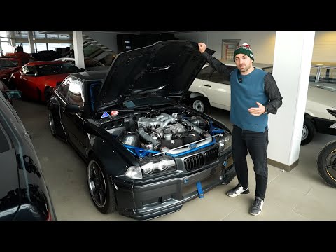 Видео: BMW e36 c двигателем от NISSAN GTR / Новости из бокса