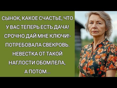 Видео: Сынок, какое счастье, что у вас теперь есть дача! Срочно дай мне ключи!  требовала свекровь