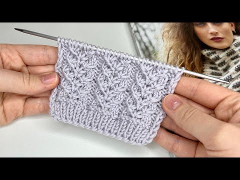 Видео: Как это просто! 😍 Восхитительный узор! 🔥 Красивый узор спицами для кардигана, свитера, шапки. МК