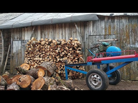 Видео: Самодельный дровокол колет яблони в щепки.Сделал  скворечник для скворцов.