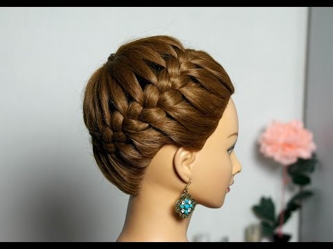 Видео: Прическа на длинные и средние волосы "Корзинка". Плетение косы вокруг головы.
