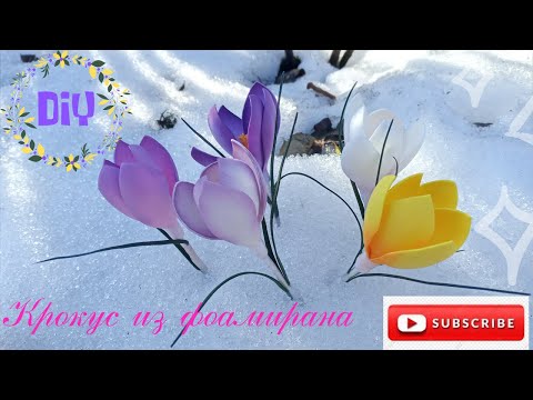 Видео: Крокус из фоамирана/Foamiran Crocus