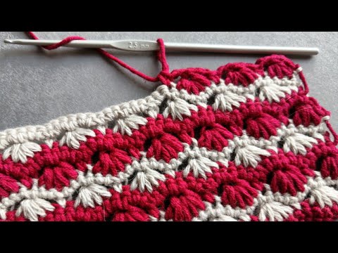 Видео: 😻Вы пробовали вязать такой двухцветный узор крючком? Вязание крючком!