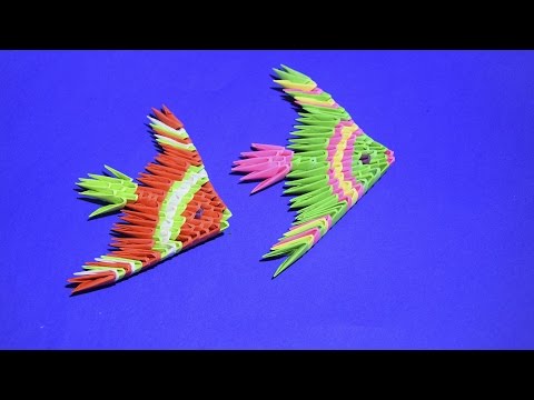 Видео: МОДУЛЬНОЕ ОРИГАМИ для начинающих рыбка Скалярия (рыба) мастер класс