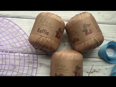 Видео: Набор для вязания шляпки из Рафии по канве