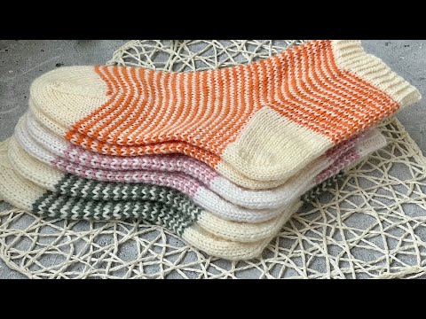 Видео: Носки Хеликс с Уэльской пяткой Подробный мастер класс. Knitting socks