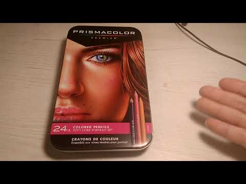 Видео: Обзор карандашей ,,PRISMACOLOR,, набор для портретов.