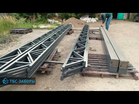 Видео: Односкатный навес под машину с фальцевой кровлей