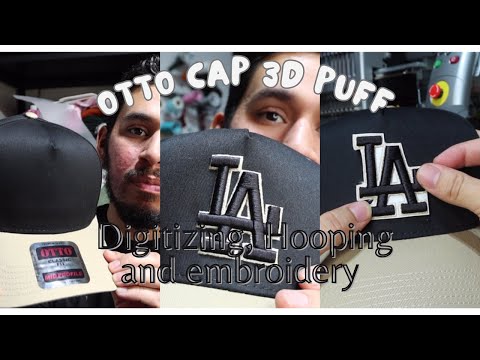 Видео: Первая вышивка кепки Отто | 3D-дизайн пуфа LA на пятипанельной кепке | вышивка Tajima TMBP