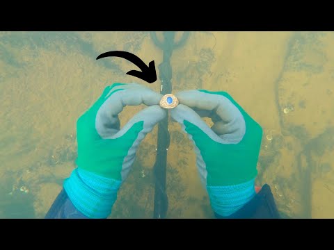 Видео: В реке найдены золотые кольца и ювелирные изделия на дне коренной породы (металлоискатель)