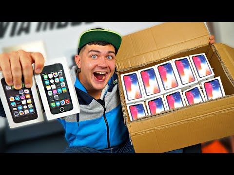 Видео: Купили на аукционе большую потерянную коробку, наполненную айфонами!