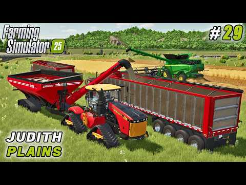 Видео: Уборка пшеницы, ячменя и кукурузы, логистика зерна до производства | FS25 | Джудит Плейнс | Таймл...