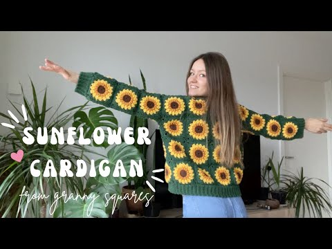 Видео: 🌻 КАРДИГАН КРЮЧКОМ, СВЯЗАННЫЙ КРЮЧКОМ С ПОДСОЛНУХАМИ И БАБУШКИНЫМ КВАДРАТОМ | схема вязания крючк...