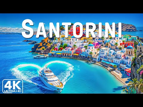 Видео: Санторини 4K 🇬🇷 Средиземноморский рай — исследуйте белые виллы и голубые купола Санторини