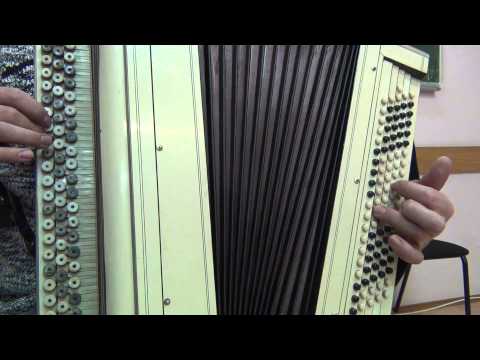 Видео: "Белым снегом" (баян крупным планом)