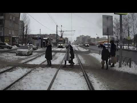 Видео: Вид из кабины трамвая. 5-й маршрут (4-я часть)