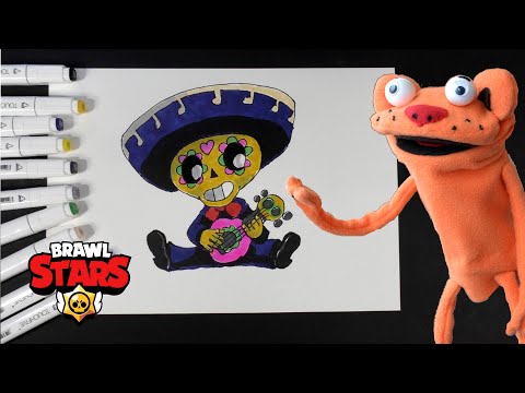 Видео: Как нарисовать Поко из Бравл Старс с котом Василием, How to draw Poco, draw Brawl stars