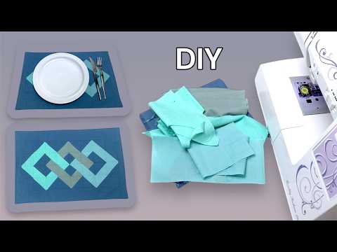 Видео: Из остатков ткани сшила оригинальную сервировочную салфетку. Простое лоскутное шитье