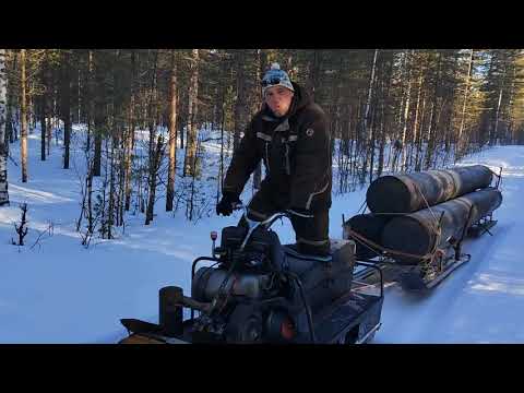 Видео: Тянем понтоны на озеро, ТАЙГА+БУРАН. Порвали сани.