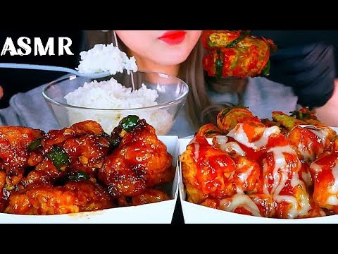Видео: SUB)корея жареная курица, рис мукбанг асмр
