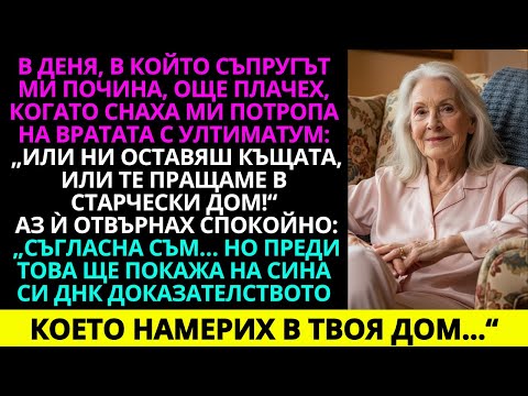 Видео: В деня, в който съпругът ми почина, още плачех, когато снаха ми почука на вратата с ултиматум…