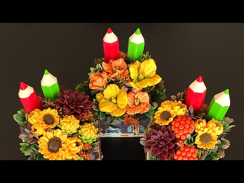 Видео: Скоро в школу 🏫/Букет учителю/Букет из мыла