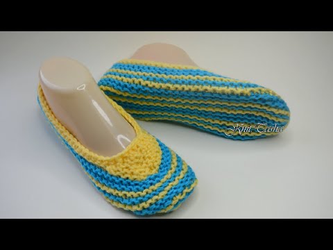 Видео: Простейшие следки одним полотном на двух спицах