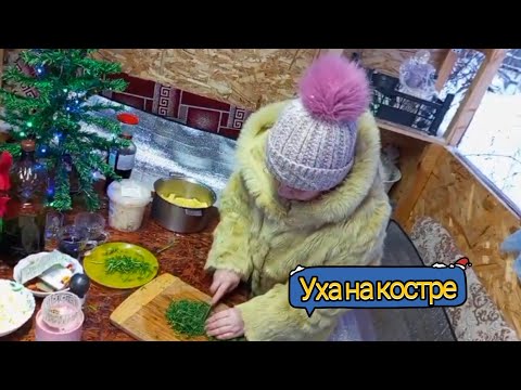 Видео: Готовим уху на костре, мороз 🎅 горячая уха из форели 👌