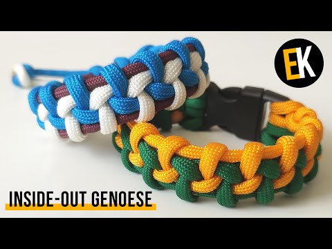 Видео: Браслет из паракорда Inside-Out Genoese | Pulsera paracord