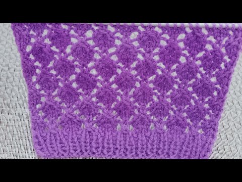 Видео: Мелкий красивый и несложный ажурный узор спицами.