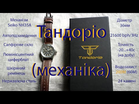 Видео: Огляд механічного годинника з автопідзаведенням "Tandorio" 36мм (механізм "Seiko NH35A")